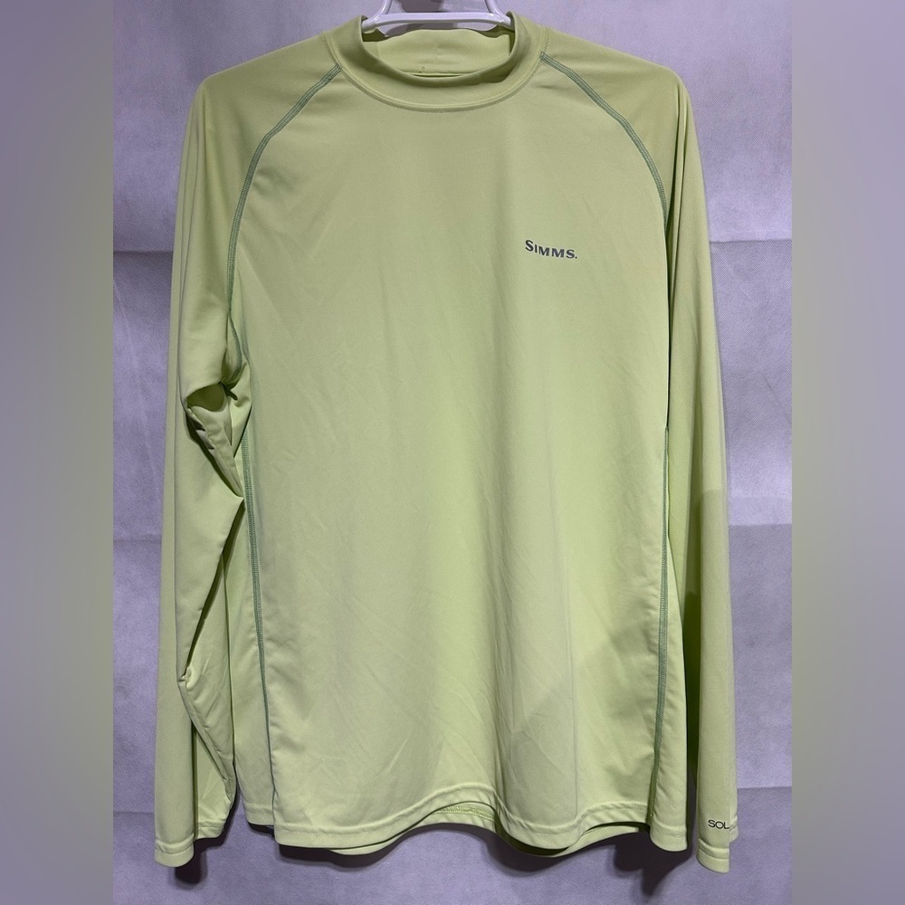 Simms Solarflex Fishing Shirt UPF 50 Men’s Medium Key Lime Neon Outdoor Nature